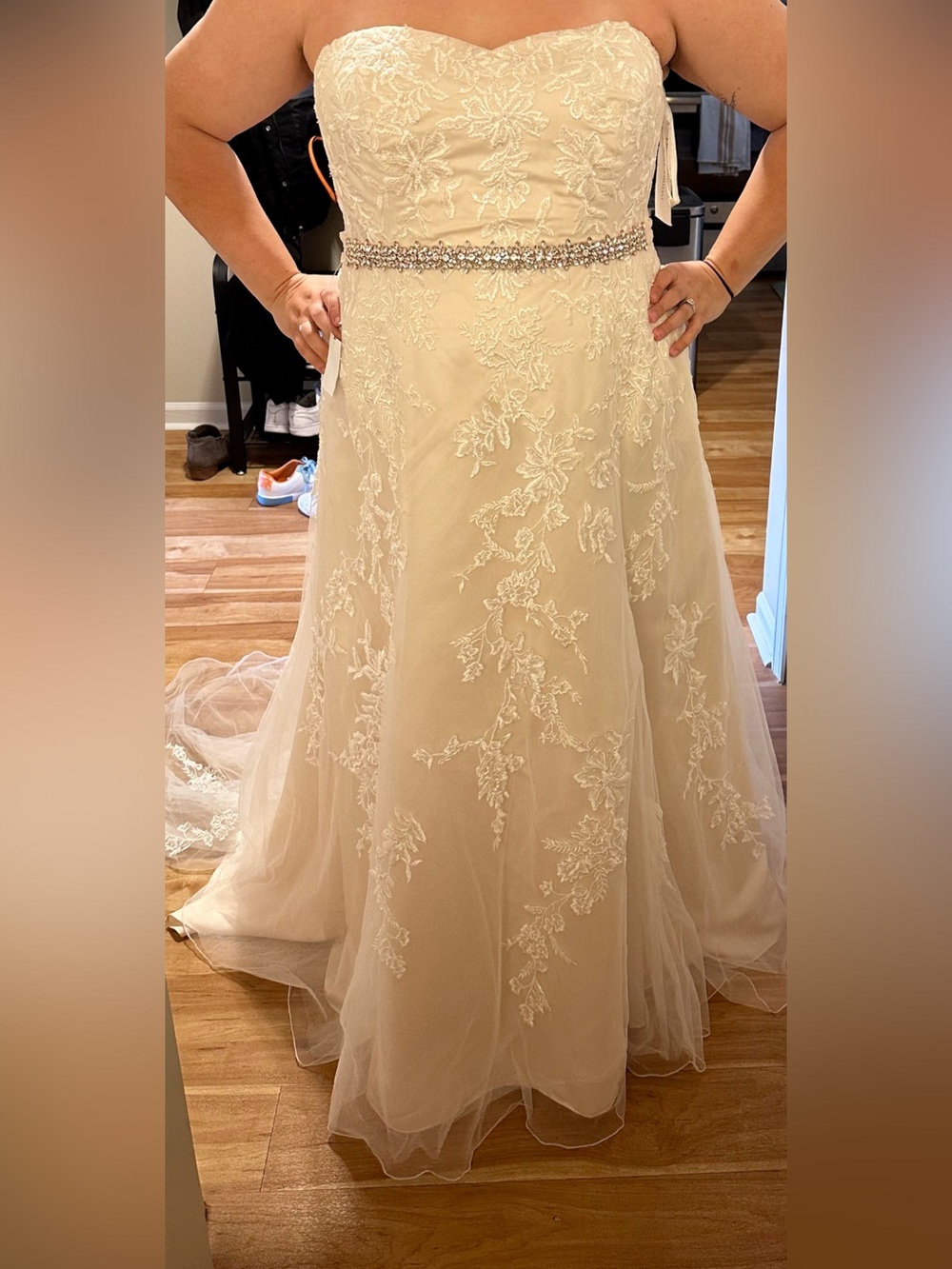 Brand new with tags Champagne Wedding Dress with Belt